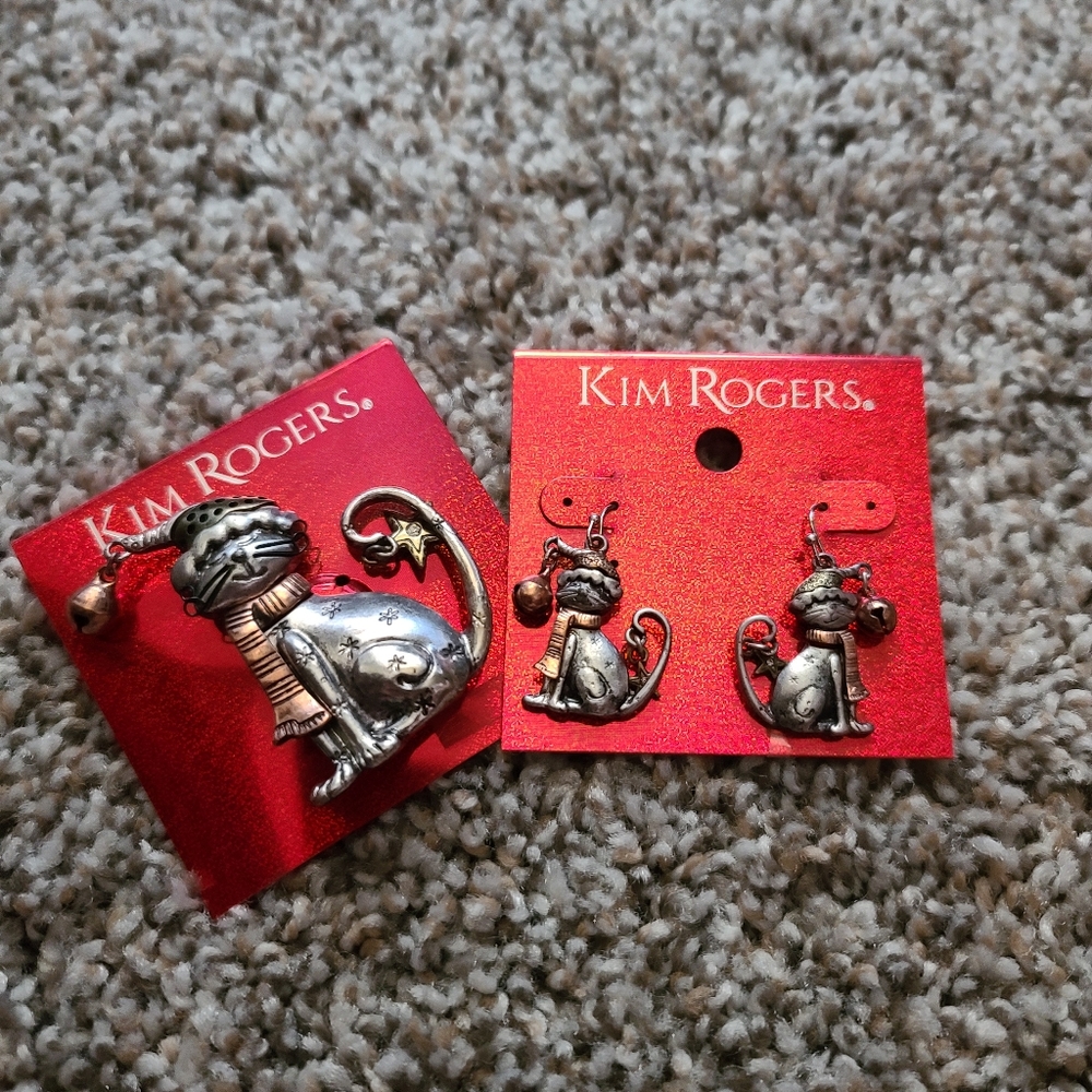 Kim Roger's Holiday cat jewelry